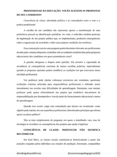 Publicação de Conversas Pedagógicas no Instagram
